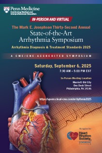 The Mark E. Josephson Thirty-Second Annual State-of-the -Art Arrhythmia Symposium 2025 Banner